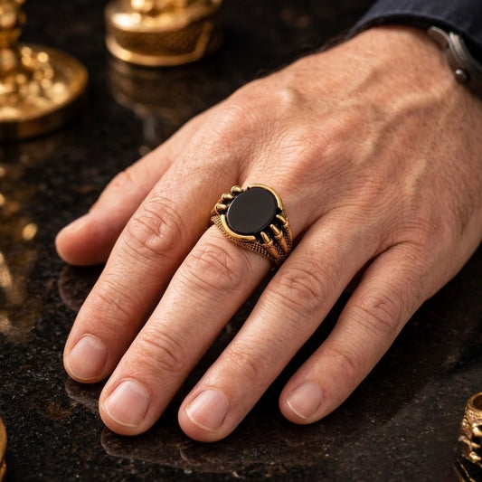 Gold Onyx Signet Ring