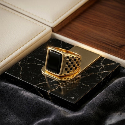 Checkered Signet Ring