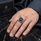 Premium Black/Silver Stone Ring